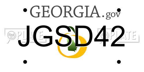 JGSD42 Georgia License Plate