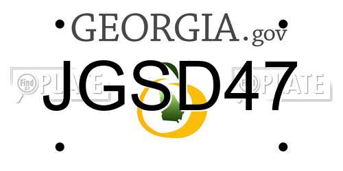 JGSD47 Georgia License Plate