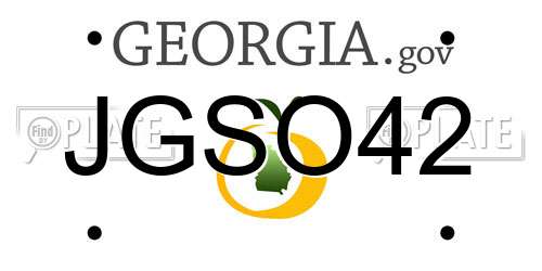 JGSO42 Georgia License Plate