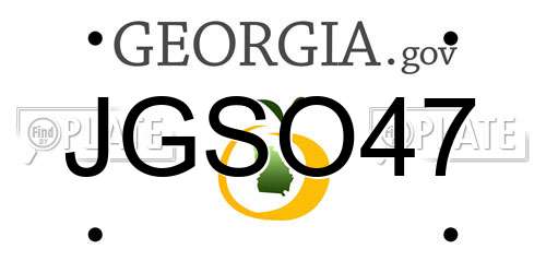 JGSO47 Georgia License Plate