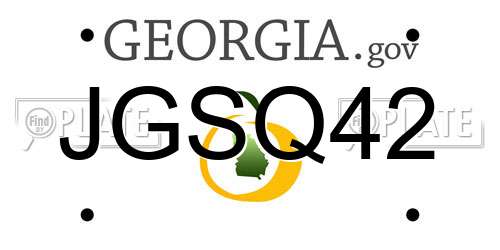 JGSQ42 Georgia License Plate