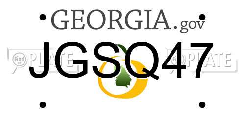 JGSQ47 Georgia License Plate