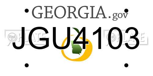 JGU4103 Georgia License Plate