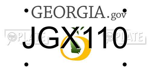 JGX110 Georgia License Plate