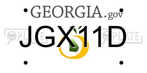JGX11D Georgia License Plate