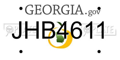 JHB4611 Georgia License Plate