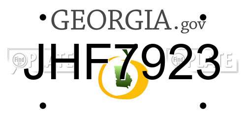 JHF7923 Georgia License Plate
