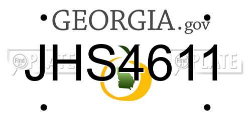JHS4611 Georgia License Plate