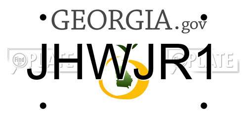 JHWJR1 Georgia License Plate