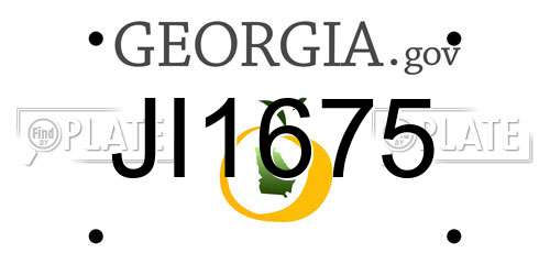 JI1675 Georgia License Plate