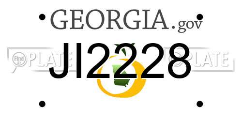 JI2228 Georgia License Plate