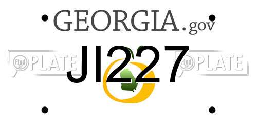 JI227 Georgia License Plate