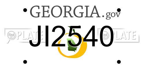 JI2540 Georgia License Plate