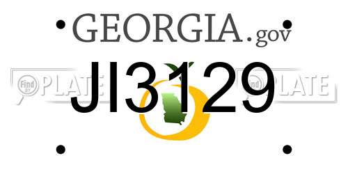 JI3129 Georgia License Plate
