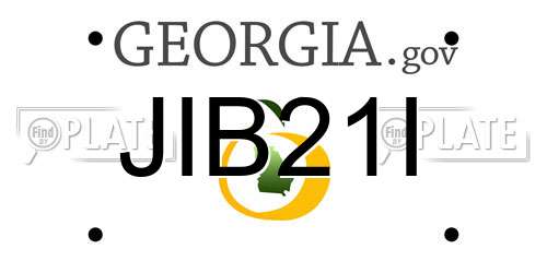 JIB21I Georgia License Plate