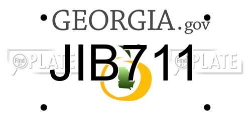 JIB711 Georgia License Plate