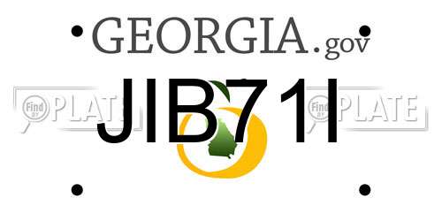 JIB71I Georgia License Plate