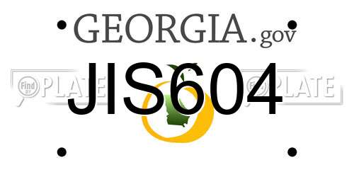 JIS604 Georgia License Plate