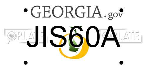 JIS60A Georgia License Plate