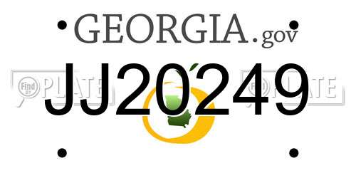 JJ20249 Georgia License Plate