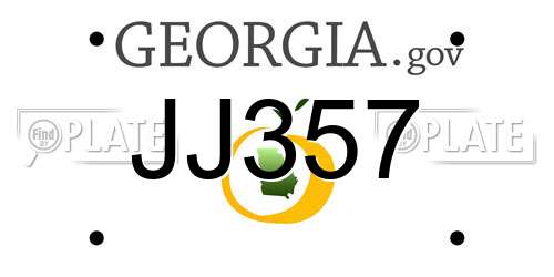 JJ357 Georgia License Plate