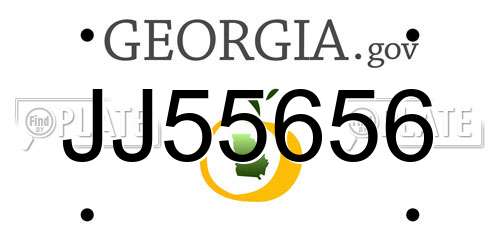 JJ55656 Georgia License Plate