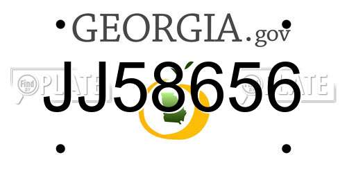JJ58656 Georgia License Plate