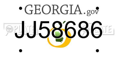 JJ58686 Georgia License Plate