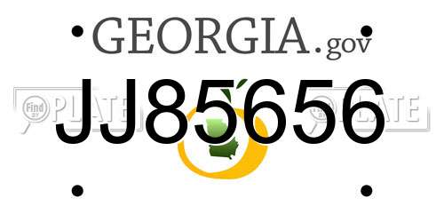 JJ85656 Georgia License Plate