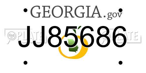 JJ85686 Georgia License Plate