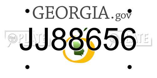 JJ88656 Georgia License Plate
