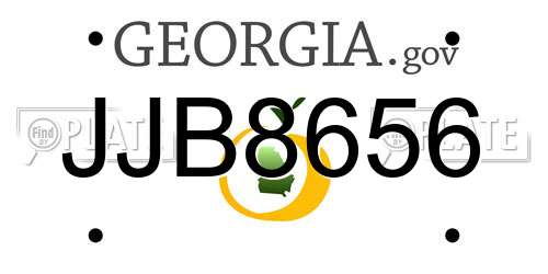 JJB8656 Georgia License Plate