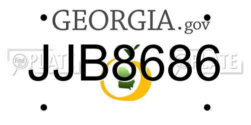 JJB8686 Georgia License Plate