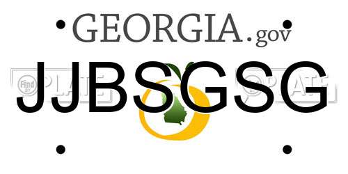 JJBSGSG Georgia License Plate