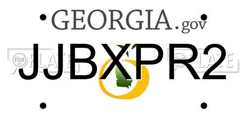 JJBXPR2 Georgia License Plate
