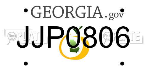 JJP0806 Georgia License Plate