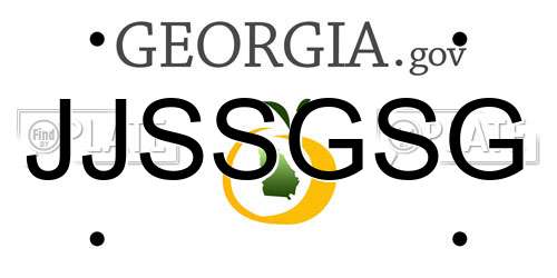 JJSSGSG Georgia License Plate