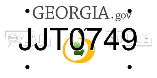 JJT0749 Georgia License Plate
