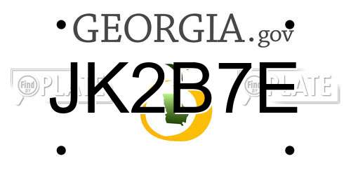 JK2B7E Georgia License Plate