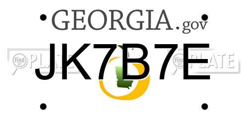 JK7B7E Georgia License Plate