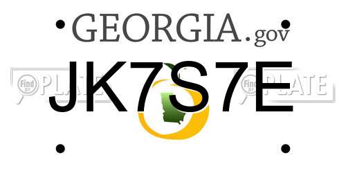 JK7S7E Georgia License Plate