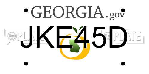 JKE45D Georgia License Plate