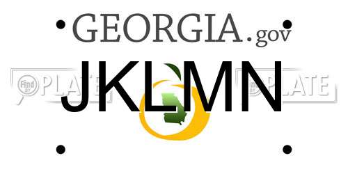 JKLMN Georgia License Plate