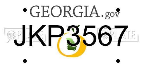 JKP3567 Georgia License Plate