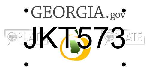 JKT573 Georgia License Plate