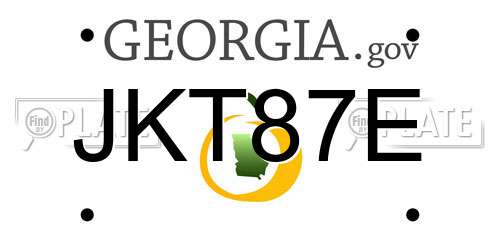 JKT87E Georgia License Plate