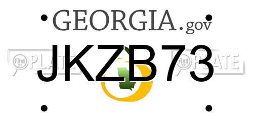 JKZB73 Georgia License Plate