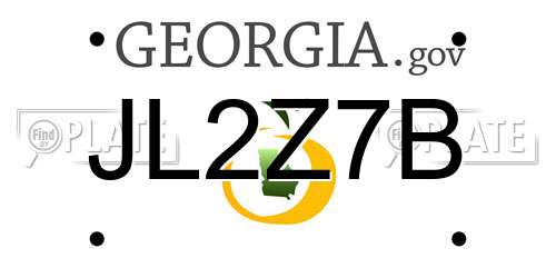 JL2Z7B Georgia License Plate