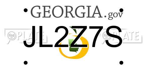 JL2Z7S Georgia License Plate