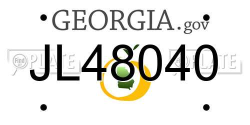JL48040 Georgia License Plate